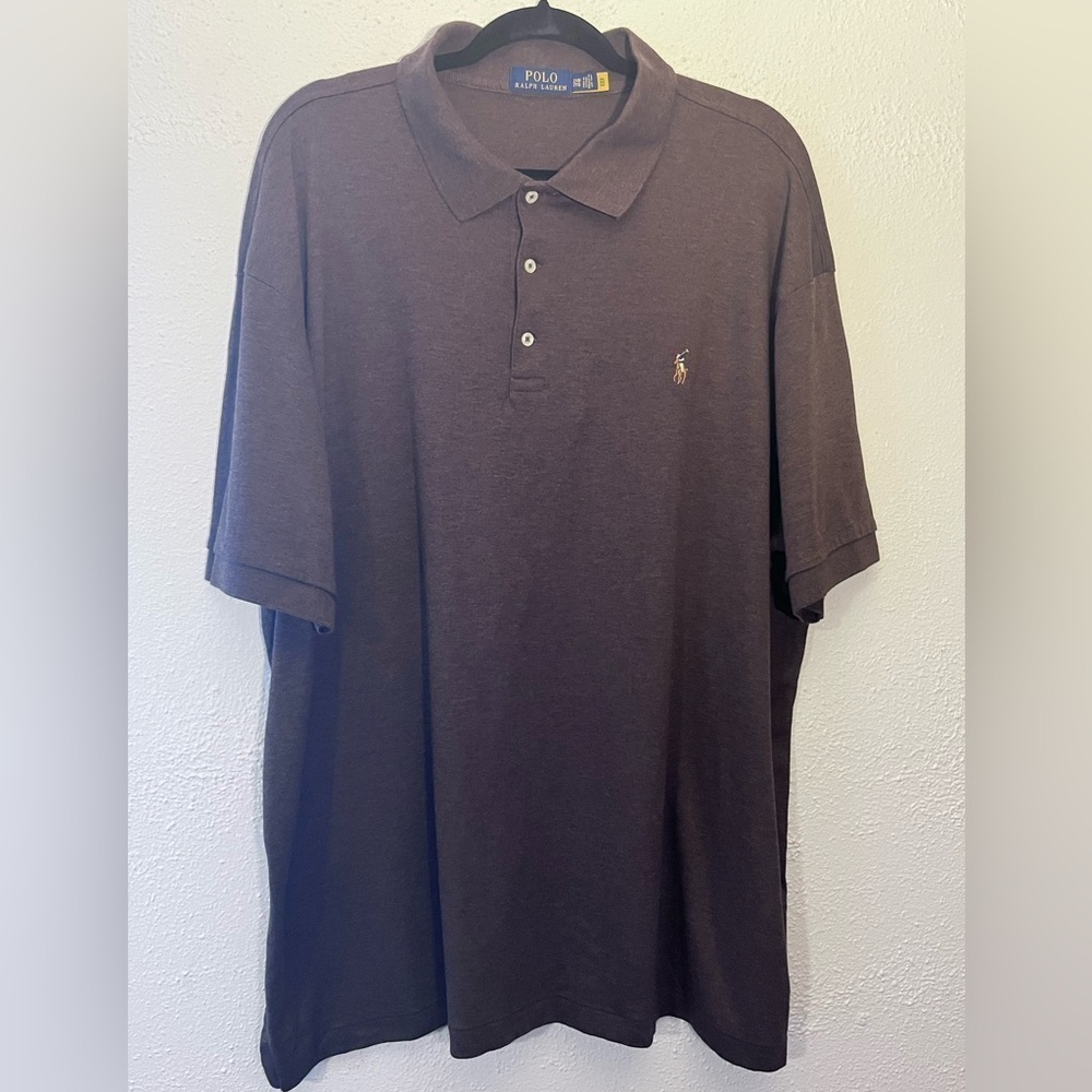 Polo Ralph Lauren Polo Shirt Chocolate Brown Short Sleeve Soft Flesh Pony